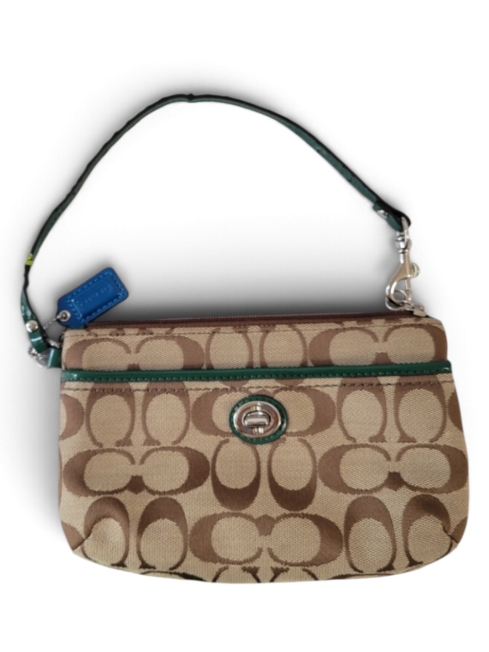 Coach Women’s Canvas Signature C's wristlet tan